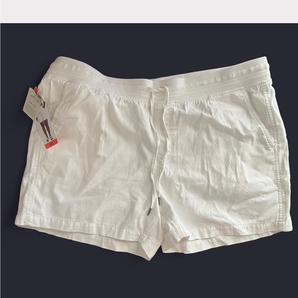 Women's White Drawstring Shorts sz XXL NWT
